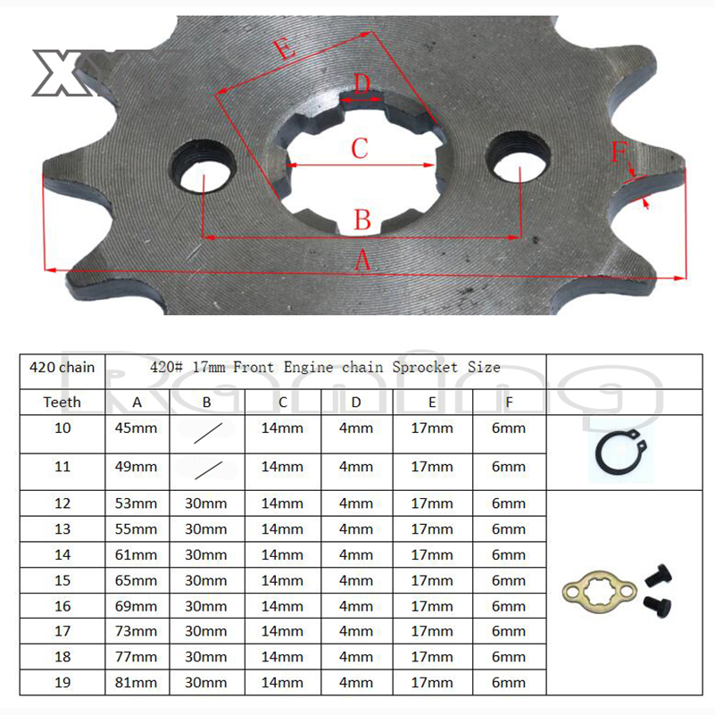 Nowy 420 #   17mm przednia zęb – Sprocket Chain recenzja i cena